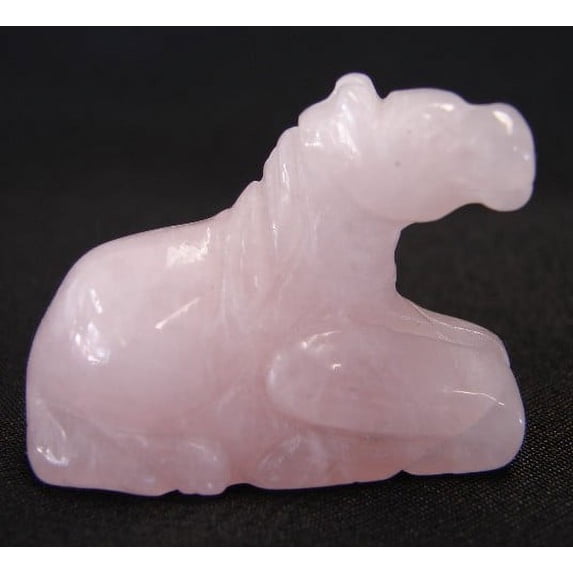 Small Rose Quartz Horse Statue