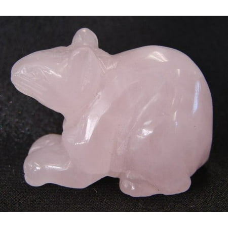 Small Rose Quartz Rat Statue