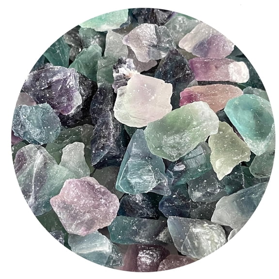 Small Rough Rainbow Fluorite Stones , 0.75-1.25" Raw Crystals (Rainbow Fluorite, 1 Pound)