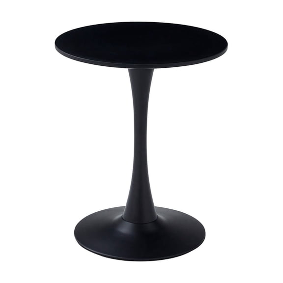 Small Round Dining Table, Mid Century Tulip Table for Kitchen Office Living Room,Black