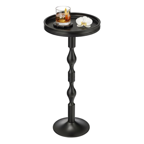 Small Round Drink Table,Pedestal Tables,Small Round Side Table for Narrow Spaces,End Table for Living Room, Bedroom, Bathroom,Balcony