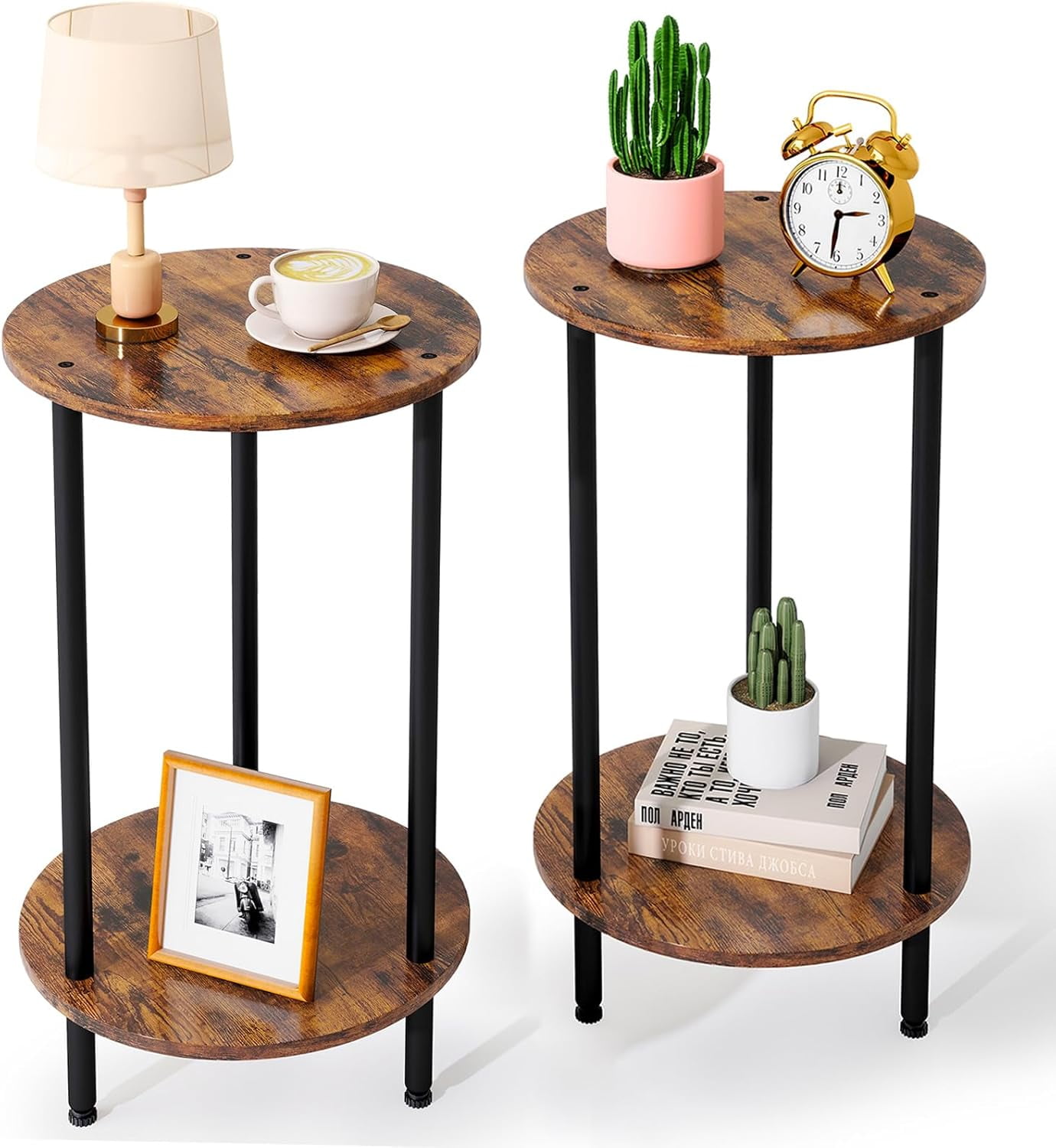 Small Round End Table, Side Table Living Room, Bedside Tables Living ...