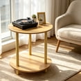 thumbnail image 1 of 2-Tier Small End Table, Round Side Table For Living Room, Round Corner Table for Small Spaces, Living Room, Bedroom, 1 of 5