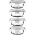 Small Round Glass Food Containers with Lids, 12oz BPA-Free Glass Food ...