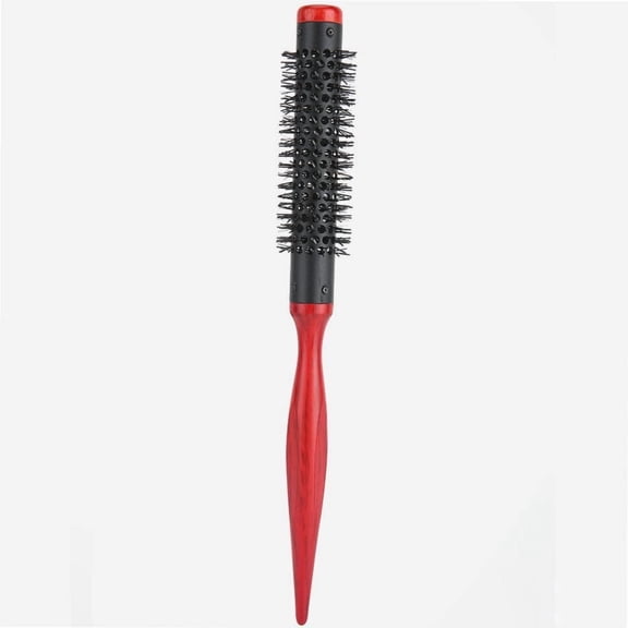 Small Round Hair Brush Mini Round Wood Brush Roller Quiff Hair Combs Nylon Bristles Hair Brushes Salon Hairdressing Brushes for Blow Drying Curly Hair Styling Bangs Lifting Beard Care