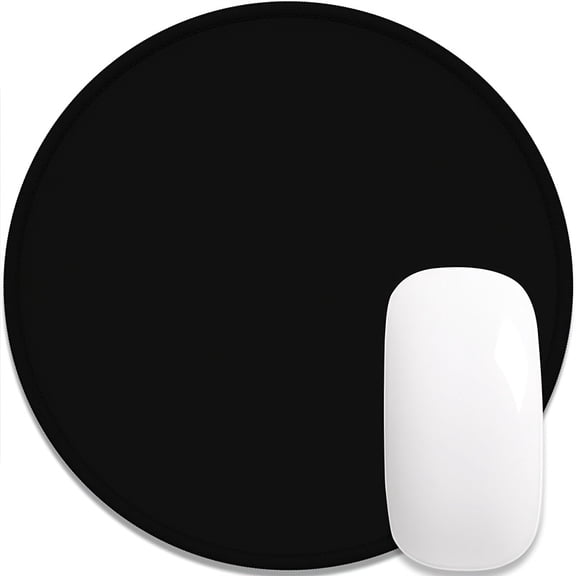 Small Round Mouse Pad | Stitched Edge, Non-Slip Rubber Base, Washable, Ideal for Wireless Mouse, Gaming, Office & Laptop - HOSWN