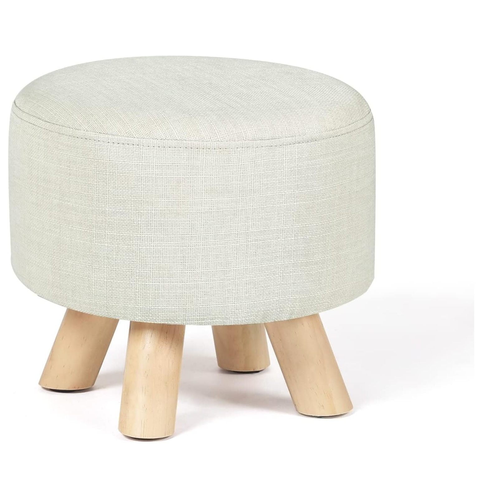 Small Round Ottoman Foot Rest Stool Fabric Padded Seat Footstool ...