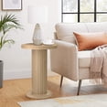 thumbnail image 1 of Small Round Pedestal Side Table, Drink Table for Small Spaces, Modern Accent Table, Wood Color, 1 of 7