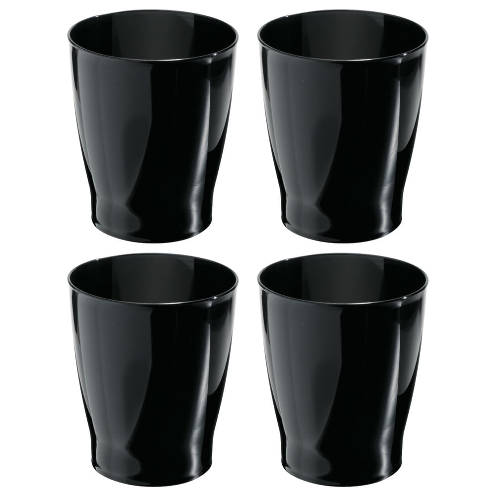 Small Round Plastic Bathroom Trash Can - Slim Trash Can for Bathroom, Bedroom, or Home Office - Made in USA