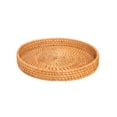 thumbnail image 1 of Small Round Rattan Serving Tray,Wicker Basket Tray with Handles,Hand Woven Decorative Tray Basket,for Bread, Fruit & Brunch Display(22Cm), 1 of 5