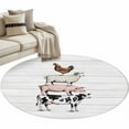 thumbnail image 1 of Small Round Rug 3Ft Farmhouse Wooden Grain Area Rugs Washable Non Slip Indoor Floor Mats Circle Carpet for Living Room Bedroom Dining Room Home Decor, 1 of 9