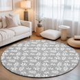 thumbnail image 1 of Small Round Rug 3Ft, Gray Leaves Non-Slip Washable Circle Rugs Carpet, Vintage Farmhouse Pastoral Aesthetic Plants Indoor Outdoor Rug Floor Mats Throw Runner for Bedroom Living Room Bathroom, 1 of 8