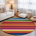 thumbnail image 1 of Small Round Rug 3Ft, Mexican Style Non-Slip Washable Circle Rugs Carpet, Colorful Mexico Stripes Red Blue Indoor Outdoor Rug Floor Mats Throw Runner for Bedroom Living Room Bathroom, 1 of 8