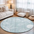 thumbnail image 1 of Small Round Rug 3Ft, Ocean Beach Non-Slip Washable Circle Rugs Carpet, Summer Coastal Starfish Shell Conch Wooden Green Indoor Outdoor Rug Floor Mats Throw Runner for Bedroom Living Room Bathroom, 1 of 8