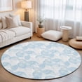 thumbnail image 1 of Small Round Rug 3Ft, Ocean Shell Non-Slip Washable Circle Rugs Carpet, Summer Coastal Seashells Texture Light Blue Indoor Outdoor Rug Floor Mats Throw Runner for Bedroom Living Room Bathroom, 1 of 8