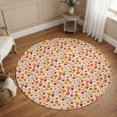 thumbnail image 1 of Small Round Rug 3Ft, Orange Pumpkins Thanksgiving Non-Slip Washable Circle Rugs Carpet, Maple Leaves Filling Fall Indoor Outdoor Rug Floor Mats Throw Runner for Bedroom Living Room Bathroom, 1 of 8