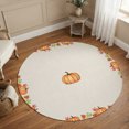 thumbnail image 1 of Small Round Rug 3Ft, Pumpkins Thanksgiving Non-Slip Washable Circle Rugs Carpet, Fall Rustic Elegant Farmhouse Indoor Outdoor Rug Floor Mats Throw Runner for Bedroom Living Room Bathroom, 1 of 8