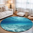 thumbnail image 1 of Small Round Rug 3Ft, Summer Ocean Non-Slip Washable Circle Rugs Carpet, Blue Underwater Natural Landscape Waves Indoor Outdoor Rug Floor Mats Throw Runner for Bedroom Living Room Bathroom, 1 of 8