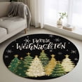 thumbnail image 1 of Small Round Rug 3Ft Washable Non-Slip, Black Christmas Circle Area Rugs for Living Room Bedroom, Xmas Tree Snowflake Farmhouse Indoor Floor Mats Carpet Runner for Home Decor, 1 of 8