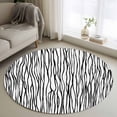 thumbnail image 1 of Small Round Rug 3Ft Washable Non-Slip, Black White Lines Circle Area Rugs for Living Room Bedroom, Retro Stripes Texture Minimalist Art Indoor Floor Mats Carpet Runner for Home Decor, 1 of 8