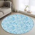 thumbnail image 1 of Small Round Rug 3Ft Washable Non-Slip, Blue Spring Floral Circle Area Rugs for Living Room Bedroom, Farmhouse Flowers Elegant Pastoral Indoor Floor Mats Carpet Runner for Home Decor, 1 of 8