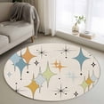 thumbnail image 1 of Small Round Rug 3Ft Washable Non-Slip, Blue Yellow Diamond Circle Area Rugs for Living Room Bedroom, Modern Geometric Middle Century Beige Indoor Floor Mats Carpet Runner for Home Decor, 1 of 8