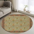 thumbnail image 1 of Small Round Rug 3Ft Washable Non-Slip, Boho Geometric Abstract Floral Circle Area Rugs for Living Room Bedroom, Vintage Ethnic Flower Textured Indoor Floor Mats Carpet Runner for Home Decor, 1 of 8
