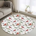 thumbnail image 1 of Small Round Rug 3Ft Washable Non-Slip, Cardinal Bird Circle Area Rugs for Living Room Bedroom, Berry Holly Branches Winter Plants Indoor Floor Mats Carpet Runner for Home Decor, 1 of 8