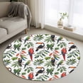 thumbnail image 1 of Small Round Rug 3Ft Washable Non-Slip, Farmhouse Parrots Circle Area Rugs for Living Room Bedroom, Spring Summer Botanical Leaf Watercolor Indoor Floor Mats Carpet Runner for Home Decor, 1 of 8