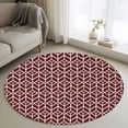 thumbnail image 1 of Small Round Rug 3Ft Washable Non-Slip, Geometric Circle Area Rugs for Living Room Bedroom, Modern Abstract Lines Texture Red Indoor Floor Mats Carpet Runner for Home Decor, 1 of 8