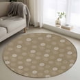 thumbnail image 1 of Small Round Rug 3Ft Washable Non-Slip, Khaki Daisy Circle Area Rugs for Living Room Bedroom, Modern Farmhouse Chrysanthemum Floral Indoor Floor Mats Carpet Runner for Home Decor, 1 of 8
