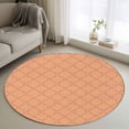 thumbnail image 1 of Small Round Rug 3Ft Washable Non-Slip, Orange Plaid Circle Area Rugs for Living Room Bedroom, Modern Farmhouse Simple Abstract Stripes Indoor Floor Mats Carpet Runner for Home Decor, 1 of 8
