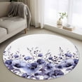 thumbnail image 1 of Small Round Rug 3Ft Washable Non-Slip, Purple Blooms Floral Circle Area Rugs for Living Room Bedroom, Farmhouse Spring Flowers Botanical Indoor Floor Mats Carpet Runner for Home Decor, 1 of 8