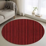 Small Round Rug 3Ft Washable Non-Slip, Red Plants Texture Circle Area ...
