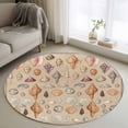 thumbnail image 1 of Small Round Rug 3Ft Washable Non-Slip, Retro Ocean Circle Area Rugs for Living Room Bedroom, Brown Coastal Shells Conch Underwater Indoor Floor Mats Carpet Runner for Home Decor, 1 of 8