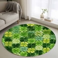 thumbnail image 1 of Small Round Rug 3Ft Washable Non-Slip, St. Patrick's Day Circle Area Rugs for Living Room Bedroom, Watercolor Green Lucky Shamrocks Spring Leaves Indoor Floor Mats Carpet Runner for Home Decor, 1 of 8