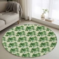 thumbnail image 1 of Small Round Rug 3Ft Washable Non-Slip, St Patricks Day Circle Area Rugs for Living Room Bedroom, Spring Green Shamrock on Linen Indoor Floor Mats Carpet Runner for Home Decor, 1 of 8
