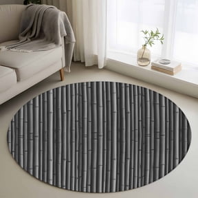 Small Round Rug 3Ft Washable Non-Slip, Vintage Black Circle Area Rugs for Living Room Bedroom, Country Farmhouse Plants Tree Pattern Indoor Floor Mats Carpet Runner for Home Decor