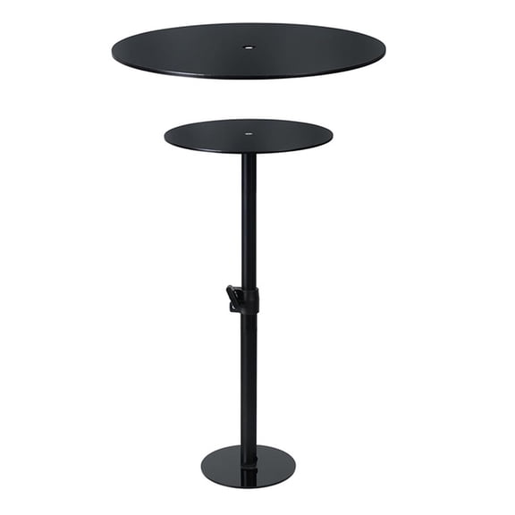 Small Round Side Table, Adjustable Height Drink Table, Pedestal Side Table, Coffee Table, for Small Spaces, Black