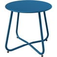 thumbnail image 1 of Small Round Side Table Outdoor Side Table with Adjustable Feet 18-inch Modern End Accent Table for Patio Porch Peacock Blue, 1 of 14
