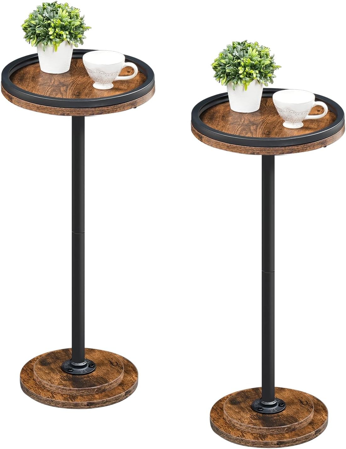 Small Round Side Tables, Set of 2, Drink Tables, Coffee Martini Tables ...