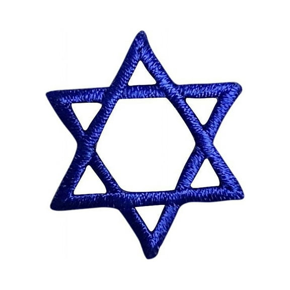 Small - Royal Blue - Hannukah Jewish Star of David - Iron on Embroidered Patch Applique