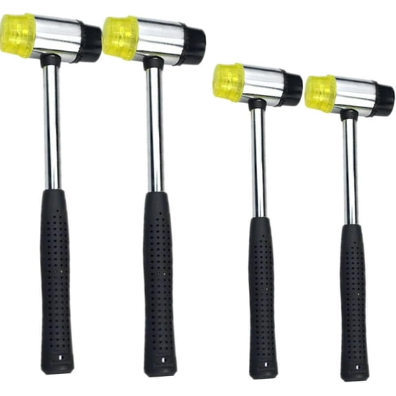 Small Rubber Mallet Hammer Tool - 4 Pcs Non Marring Hammer Tapping Block for Flooring Mallet Rubber Hammer Small Hammer for Crafts - Jewelry Wood Nylon Double Faced Soft Mallet
