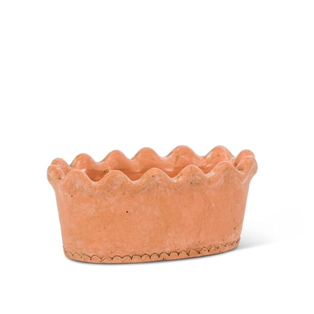 Abbott Collection Small Ruffled Oval Planter-4" H