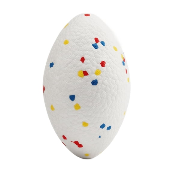 Small Rugby Elastic Solid Dog Ball, Interactive Bouncing Chew Toy, High Resiliency Pet Exercise Fetch Toy, Firm Training Tool for Active Dogs White