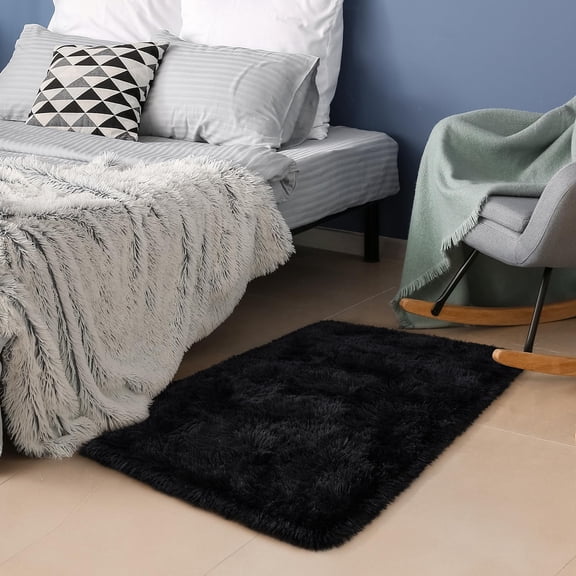 Small Rugs For Bedroom 2x3 Feet Black Rug Bedside Soft Farea Desk Indoor Entrance Door Mat Runner And Carpets Dorm