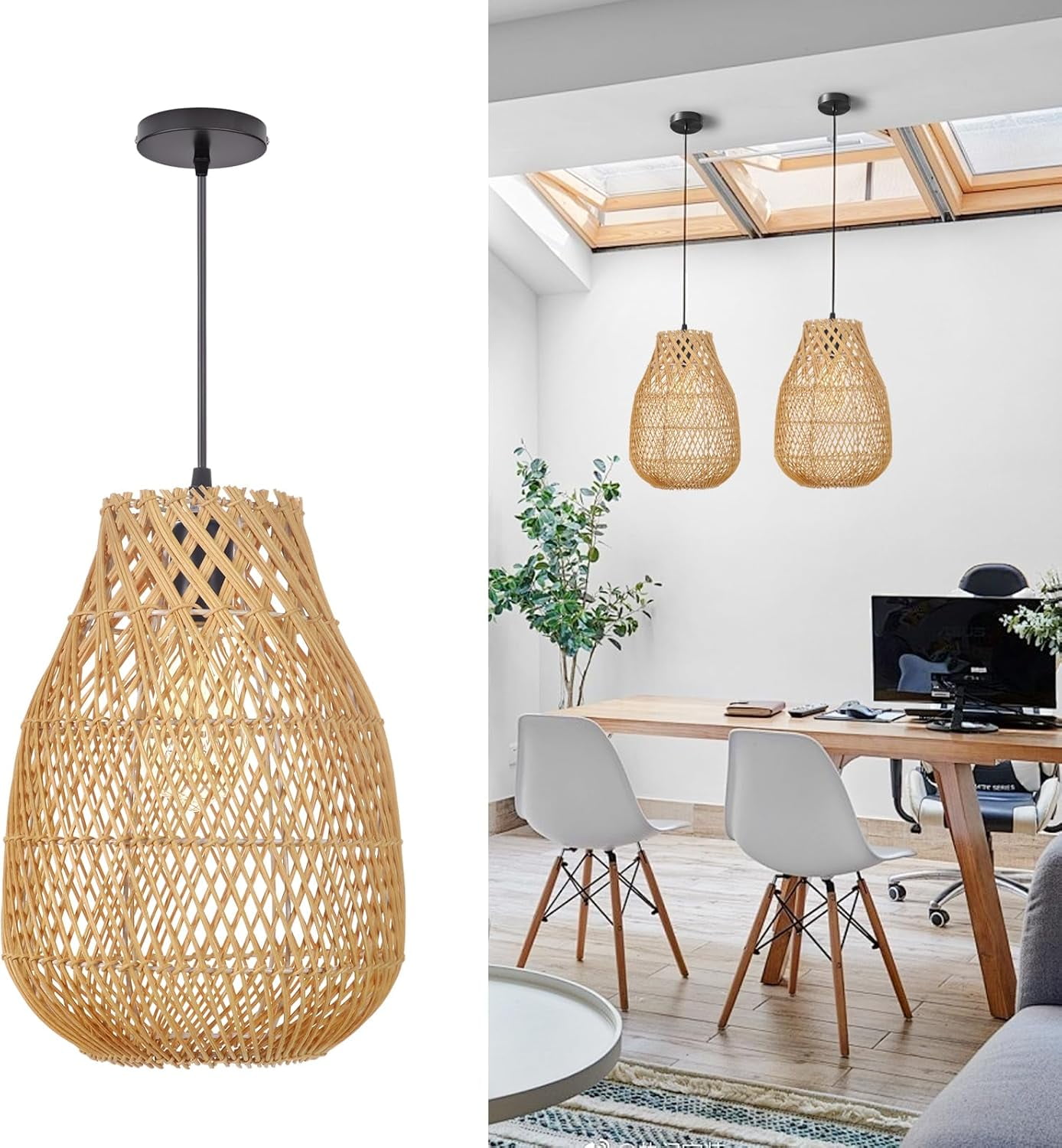 EGLO Razoni 1-Light Adjustable Pendant Light - Black Steel Shade, 7.5 Inches, For Kitchen Island & Dining Room