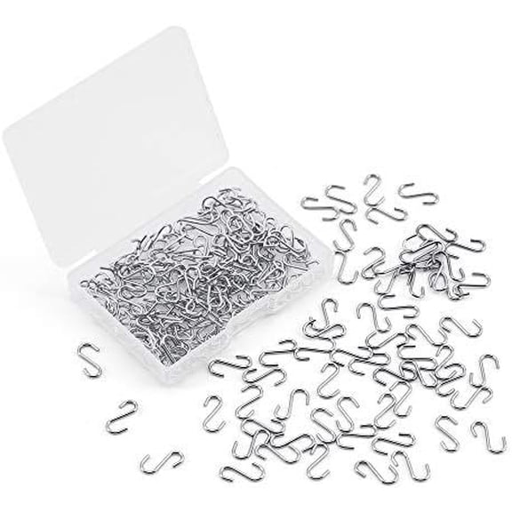 Small S Hooks, Mini 100 Pack Stainless S Shaped Hooks, 14mm Length ,Heavy Duty for