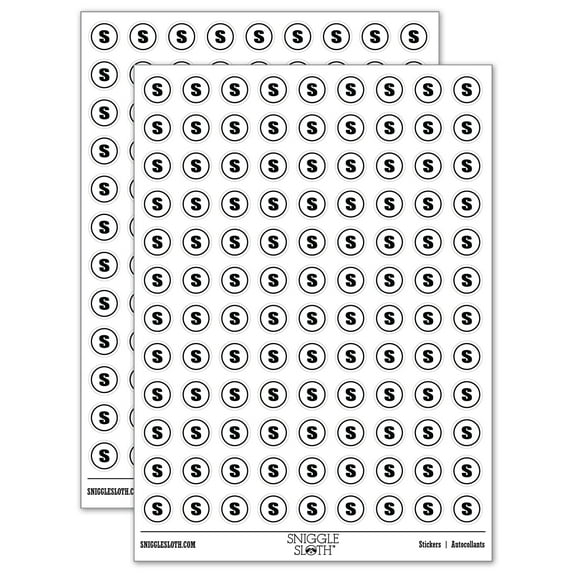 Small S Size Tag 200+ Round Stickers - White - Matte Finish - 0.50" Size
