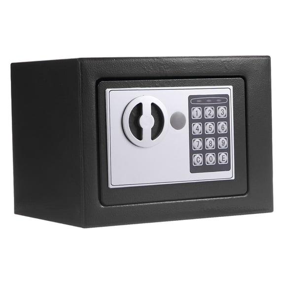 Small Safe Box Security Safe Box with Combination Lock Alarm System Black